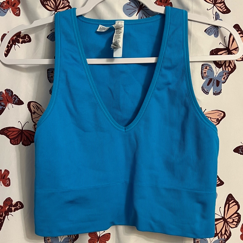 Athleta Vibrant Blue Ribbed cropped Tank